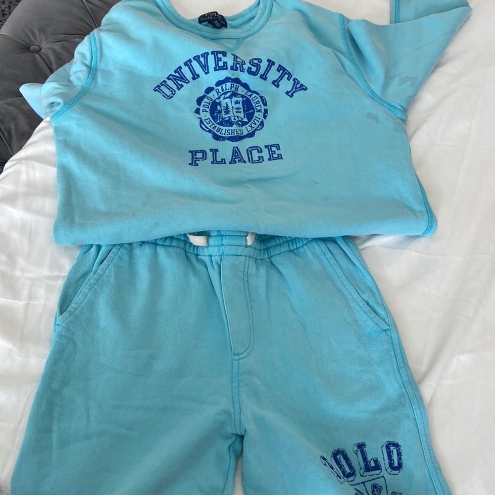 Ralph Lauren sweatshirt and shorts